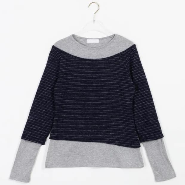 레이어드 티셔츠 니트