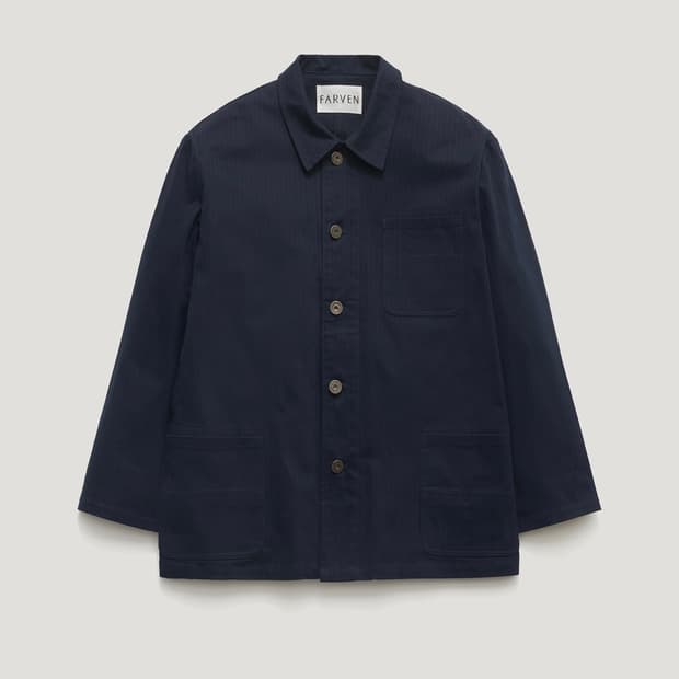 새상품) 파르벵 farven 헤링본 워크 네이비 자켓