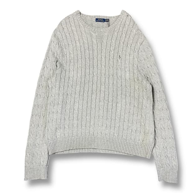 폴로 랄프로렌 빅사이즈 오버핏 그레이 꽈배기 니트 XXL