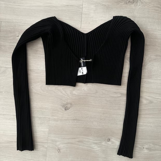 자크뮈스 라 마이유 프랄루 가디건 블랙 38 사이즈 제니 가디건