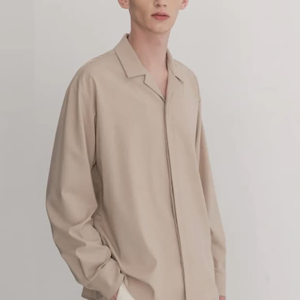 드로우핏 히든 루즈핏 오픈카라 셔츠 XL