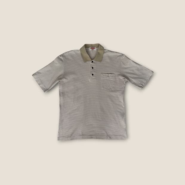 BARACUTA Japan Made 스트라이프 피케 티셔츠