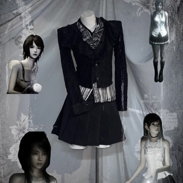 세실맥비 블랙 레이스 데일리 공겜여주깔 코디세트