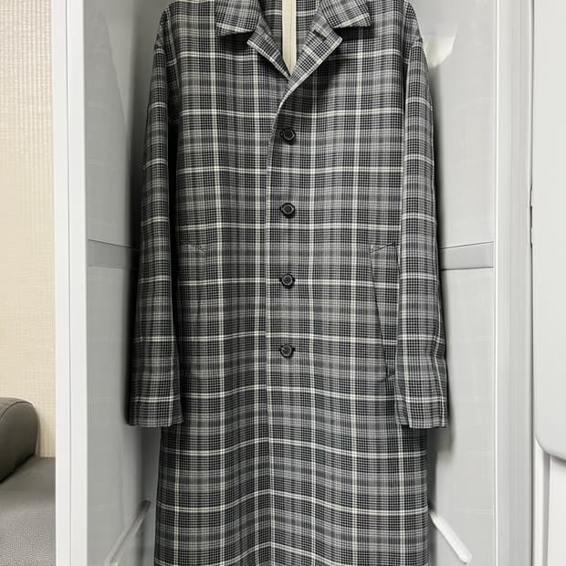 솔리드옴므 테이핑 체크 맥코트 48사이즈