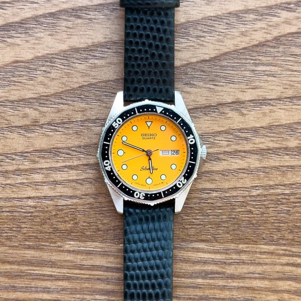 [희귀] 세이코 실버웨이브 오렌지 다이버 - 80s 빈티지 쿼츠 (2A2