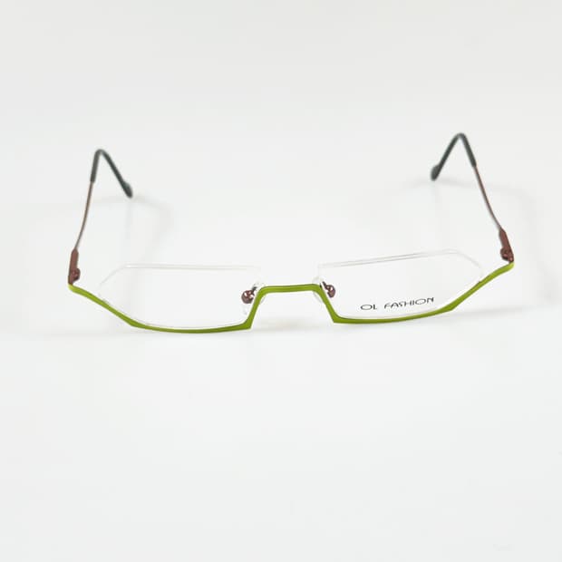 OL FASHION 티타늄 언더림 스퀘어 프레임 빈티지 안경