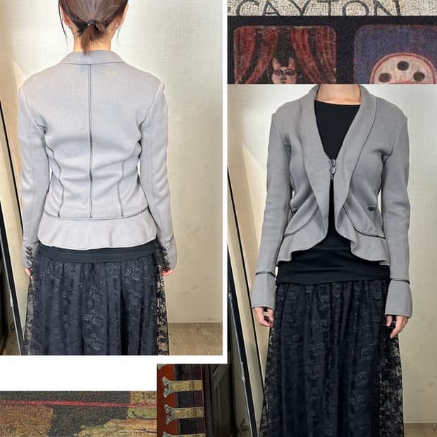 엠포리오 아르마니 져지 플레어 자켓