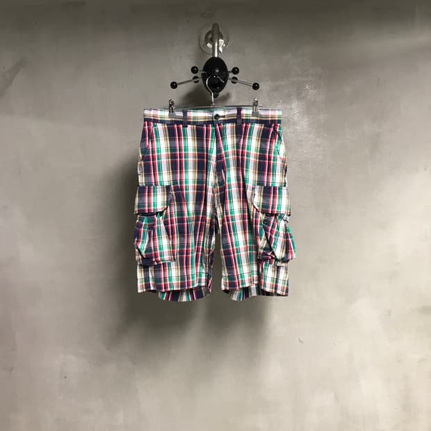 폴로 랄프로렌 체크 카고 반바지 33