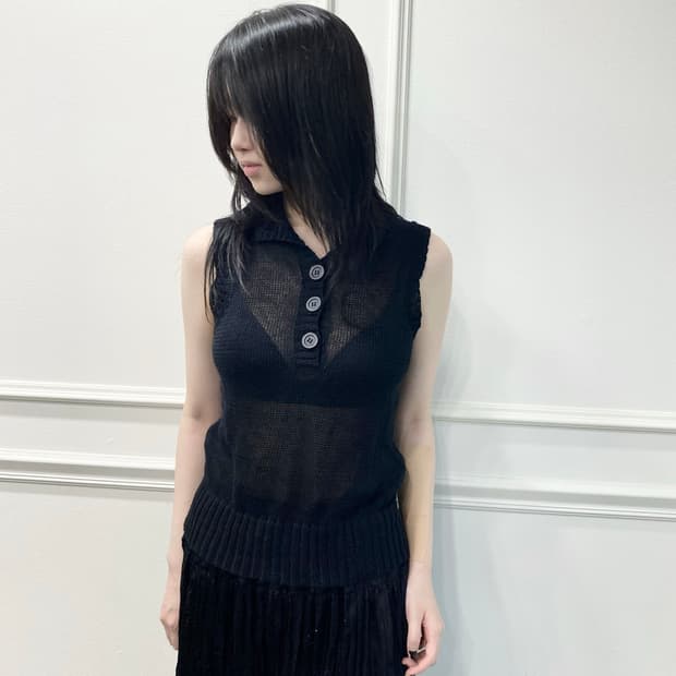 [Comme ca ism] Button Detail vest