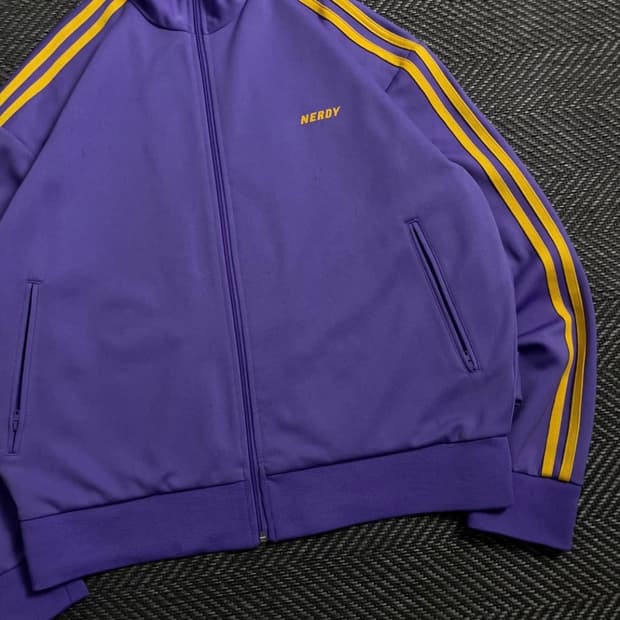 널디 루즈핏 퍼플 트랙탑 져지o 4976