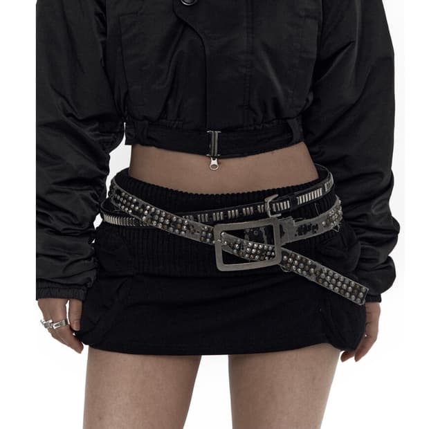 카시코 니트 마이크로 스커트 블랙 S