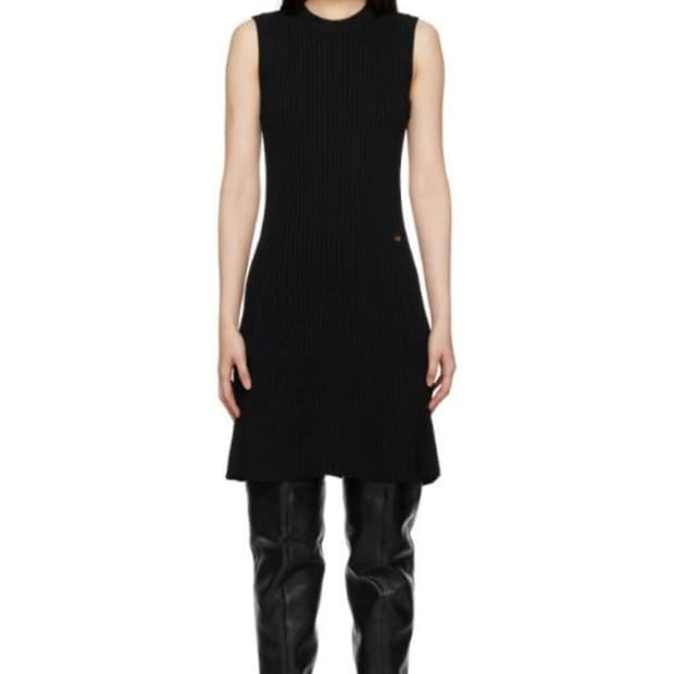 L) 렉토 RECTO 원피스 블랙 크루넥 미니 드레스