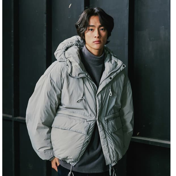 프리즘웍스 나일론 후디 푸퍼 다운 파카