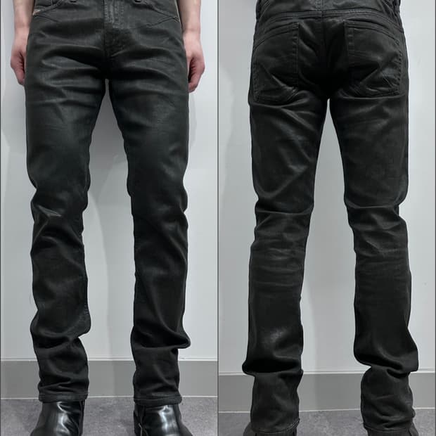 디젤 블랙 코팅 데님 팬츠