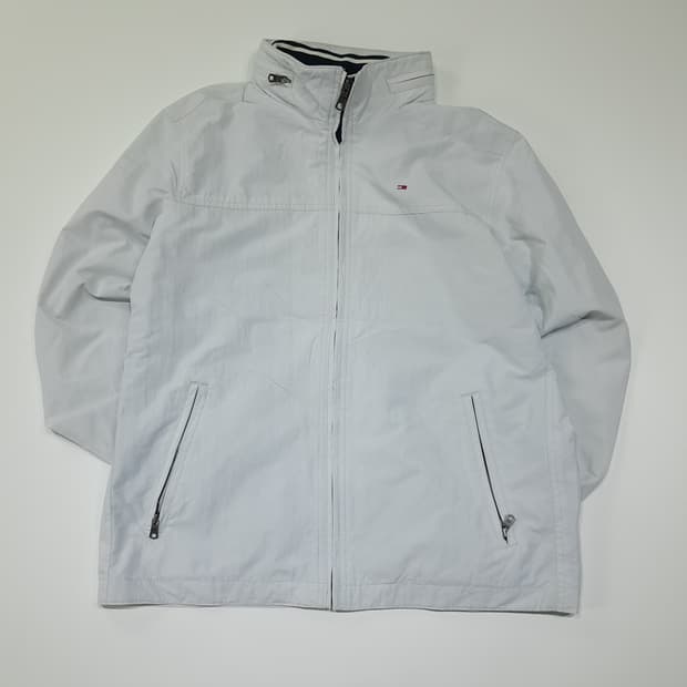 CL717 M 타미힐피거 스탠드칼라 연그레이 바람막이 자켓