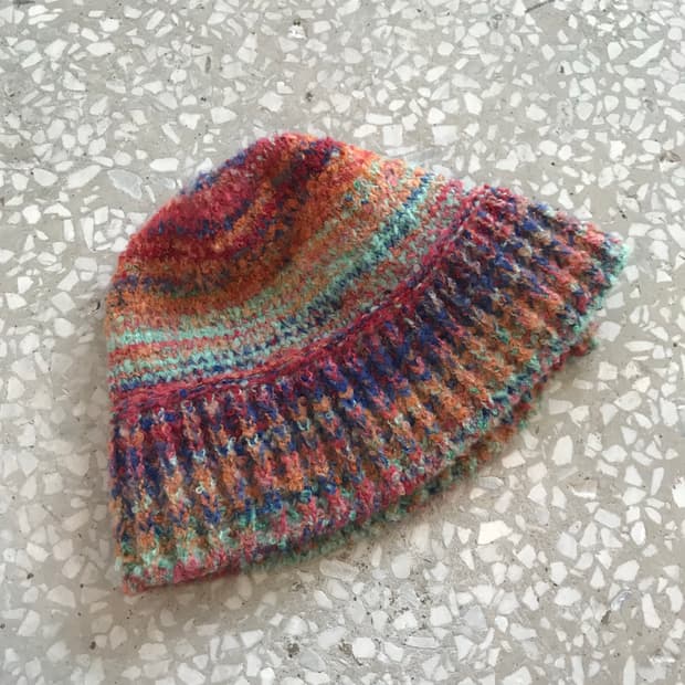 Hand-Knit Multicolor Cozy Wool Beanie 