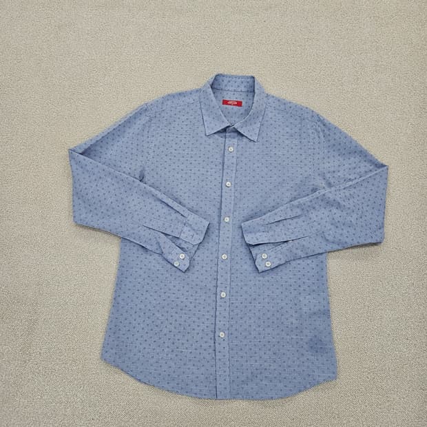 [100] 팬텀 블루 면 카라 긴팔 남방 셔츠 1209J1