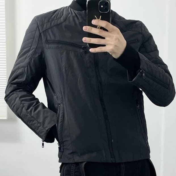 아르마니 익스체인지 나일론 바이커 자켓