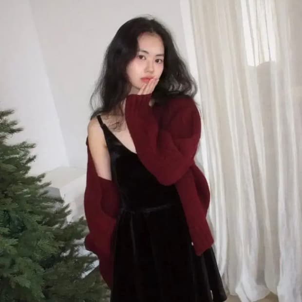 아카이브제이투유 펄 셔틀랜드 가디건 버건디