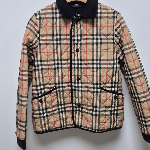 버버리 키즈 퀄팅 코듀로이 자켓