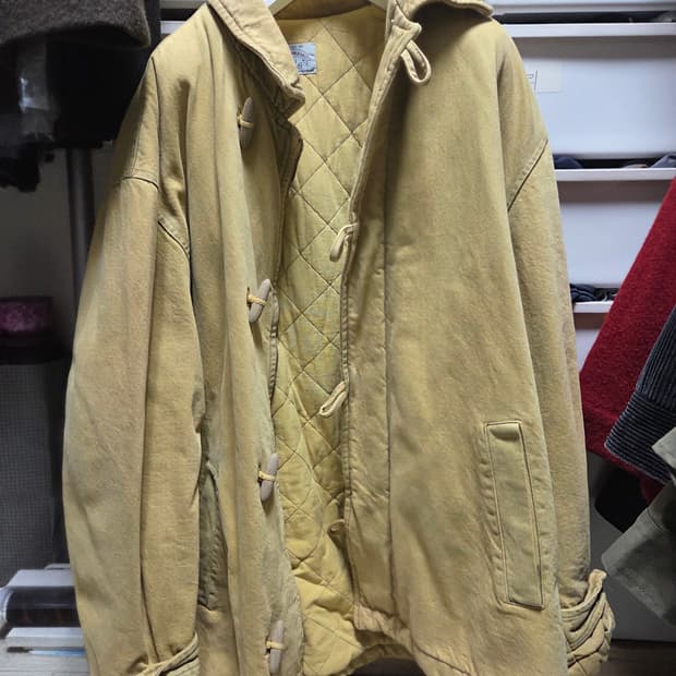 아르마니 진스 더플코트 빈티지 옐로우