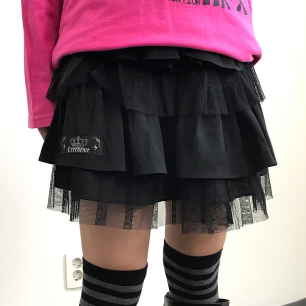 Creedence Gothic Punk Tiered Mini Skirt