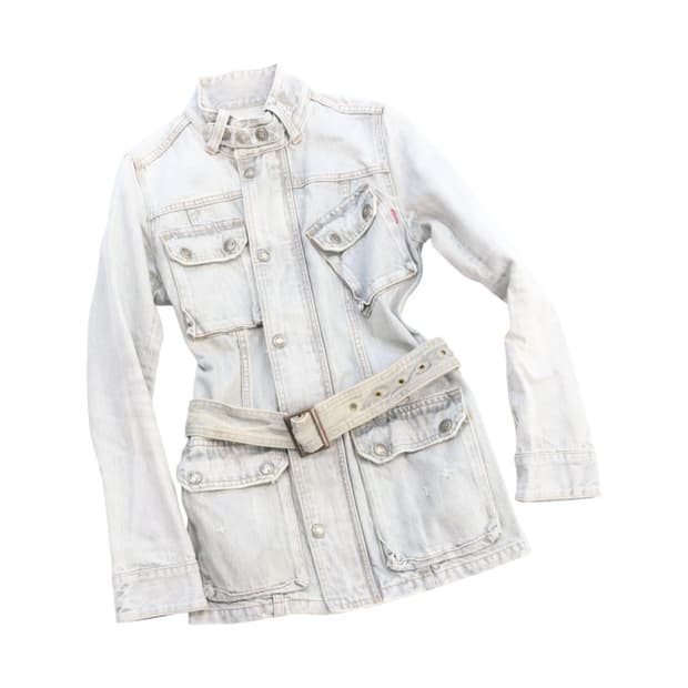 히스테릭글래머 킨키 진 빈티지 벨티드 데님 사파리 자켓