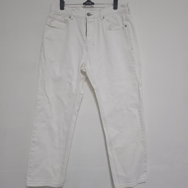 한섬 타임 화이트 데님 팬츠 일자핏 청바지 31인치