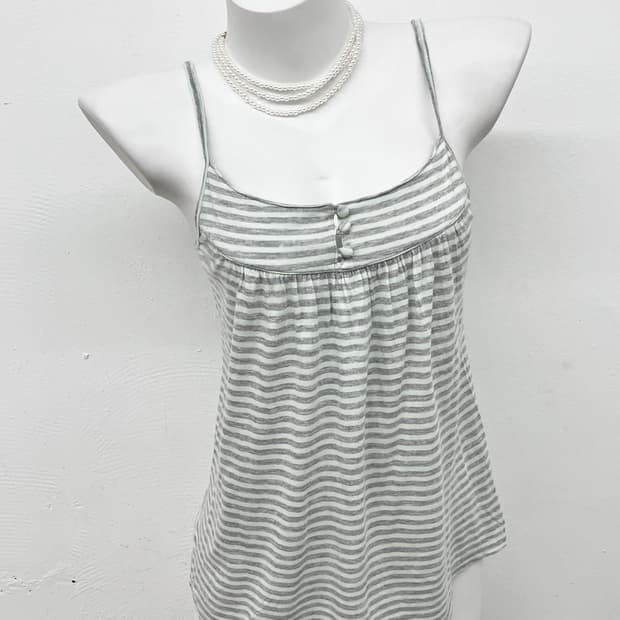 너드 니혼진 스트라이프 버튼 탑