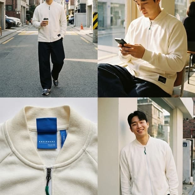 [아디다스] 감성 크림 아이보리 이큅먼트 약기모 져지 자켓 XL(105)