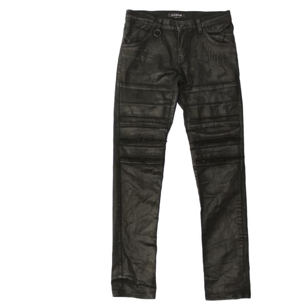 글래머 Distressed Coated Jeans