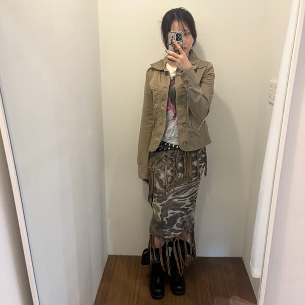 Diesel Cropped Biker/Utility Jacket