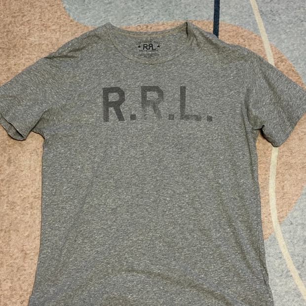 [M] RRL(더블알엘 ) RRL 로고 반팔 티셔츠 그레이