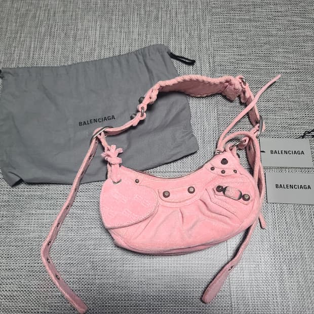 발렌시아가 르카골xs 숄더백 크로스백 핑크 테리 르카골