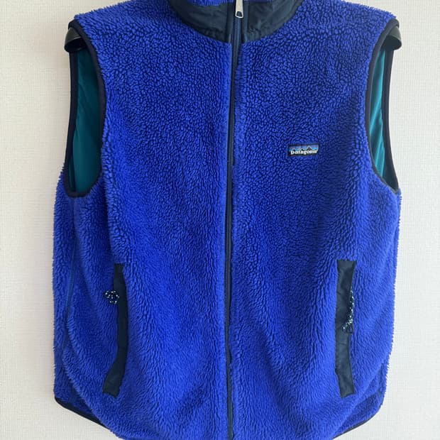 L 파타고니아 90s USA 레트로 딥 파일 베스트 잉크 블루 퍼플