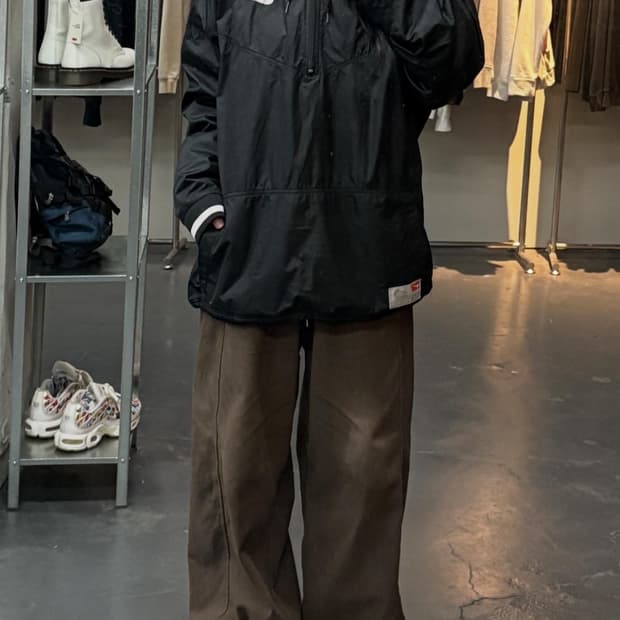나이키 올드스쿨 블랙 후드 반집업 웜업재킷 A2164