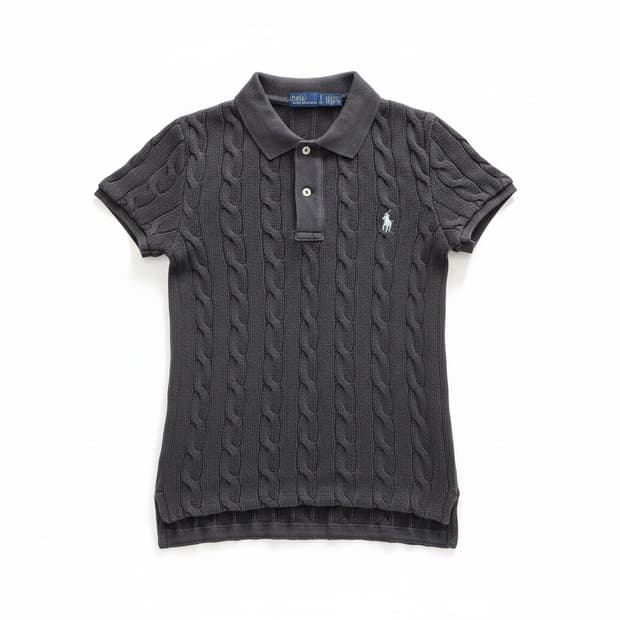 폴로 랄프로렌 케이블 니트 반팔 그레이 S