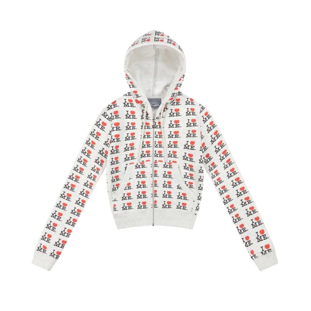 그레이 후드 집업