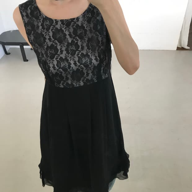 vintage lace frill one-piece