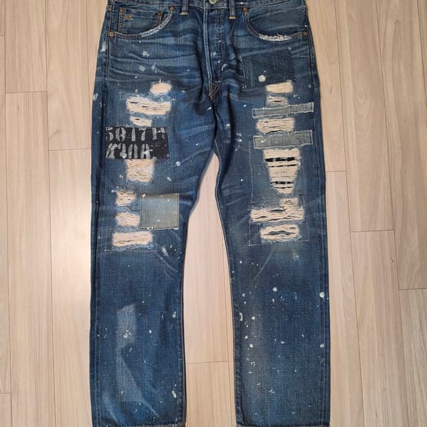 RRL 더블알엘 한정판 패치워크 데님 팬츠 31