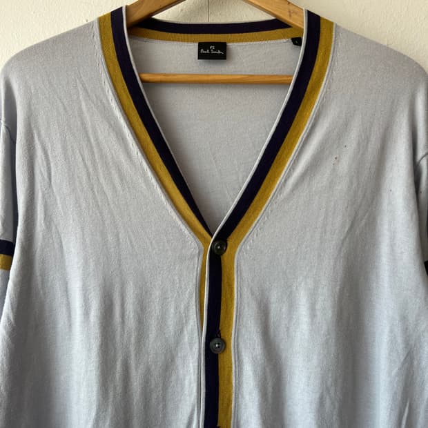 폴스미스 남성 그레이 브이넥가디건 코튼가디건