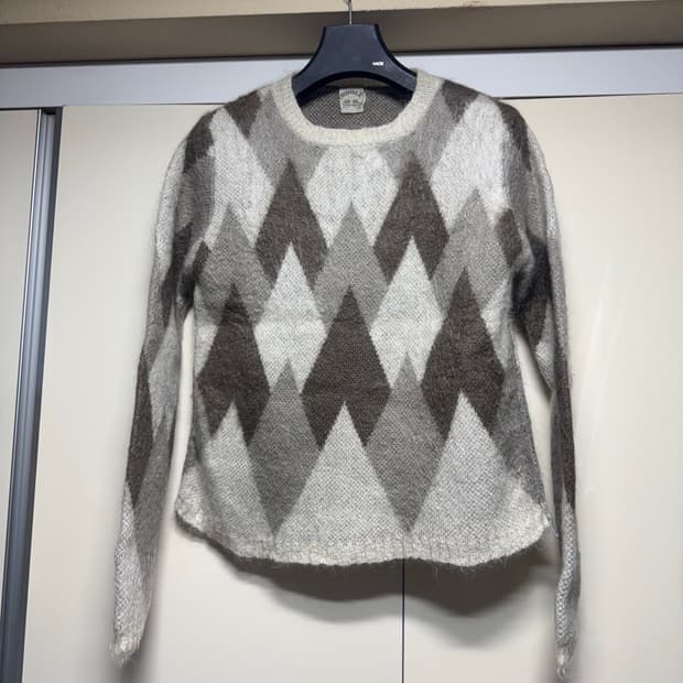 선시 12AW 모헤어 아가일 니트