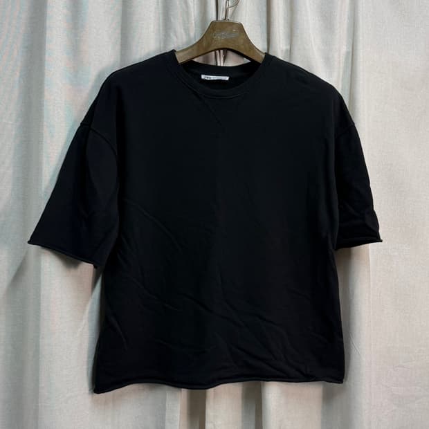 XL 자라맨 zara 컷오프 블랙 반팔 맨투맨티