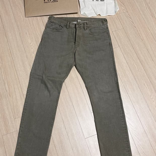 rrl 슬림핏 올리브 데님