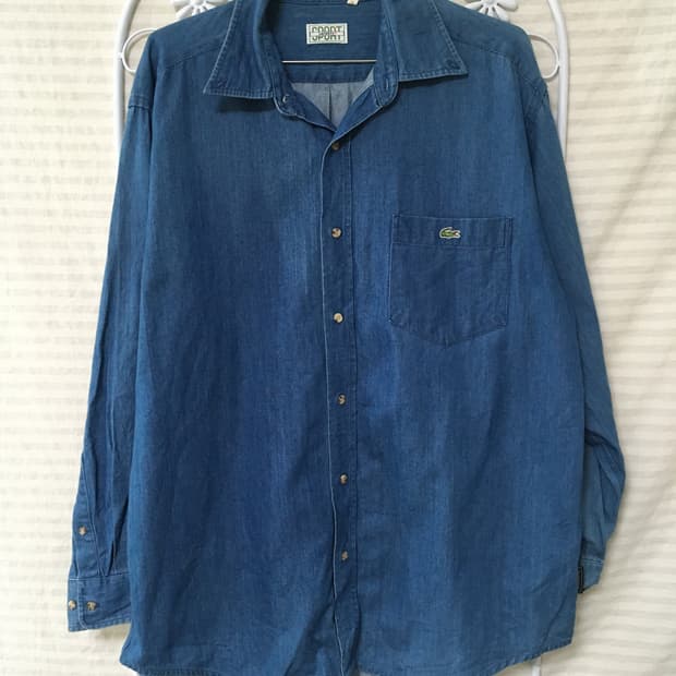 빈티지 라코스테 데님 셔츠 y2k 스트릿 갸루 펑키 일본빈티지632