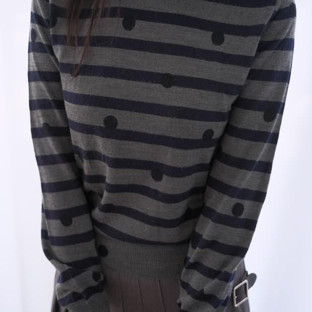 Stripe & dot knit top