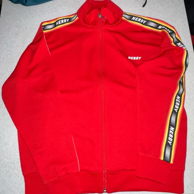 널디 NERDY 트랙 자켓 레드 S