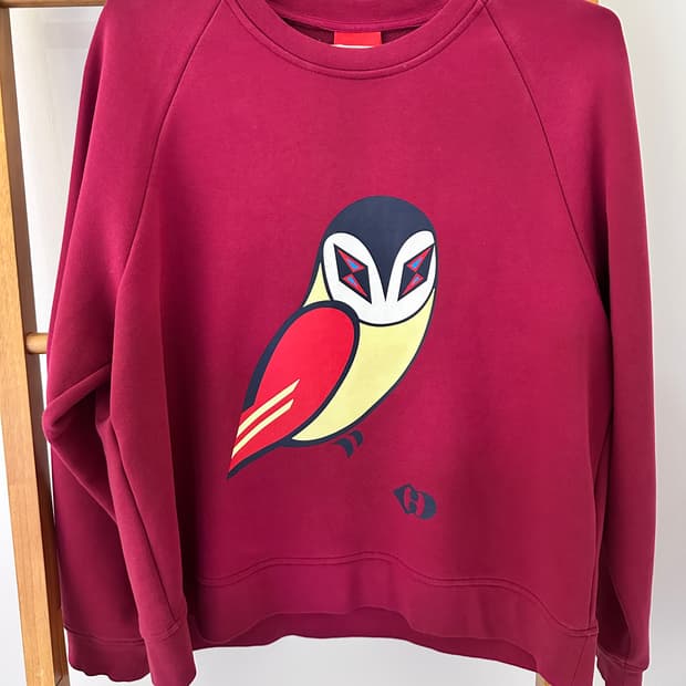 럭키슈에뜨 부엉이 버건디 맨투맨(사이즈36)