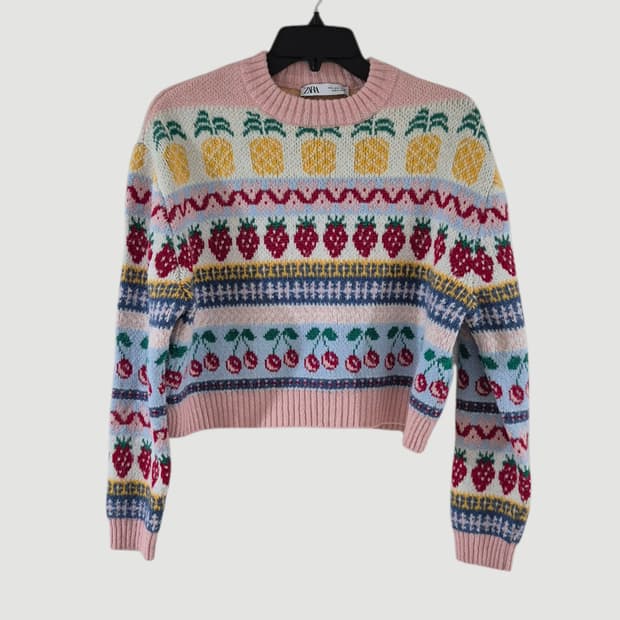 자라 여자 크롭 니트 스웨터