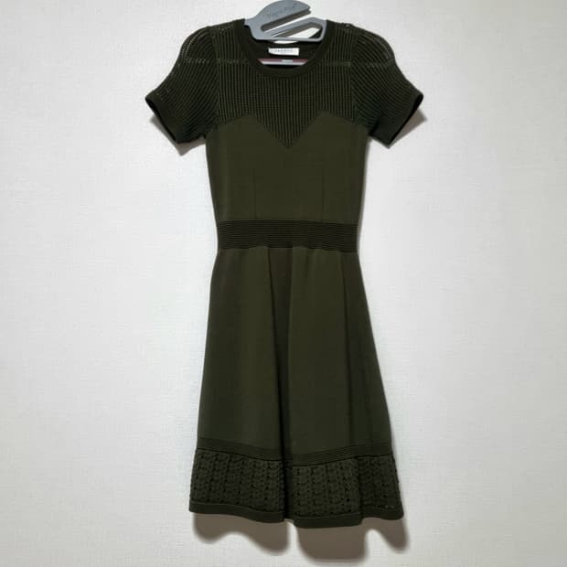산드로 Sandro 니트 원피스 숏슬리브 진카키 (44-날씬55) 상태굿